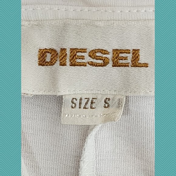 Diesel White Abstract Artsy Line Drawing Round Neck Tee - Picture 5 of 5